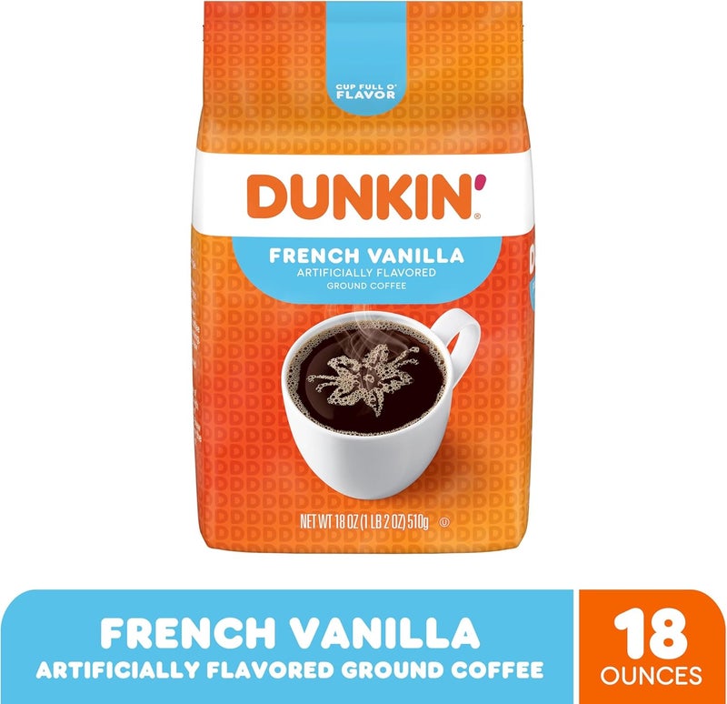 Dunkin' French Vanilla Flavored Ground Coffee - 18 Ounce Bag - Image 2